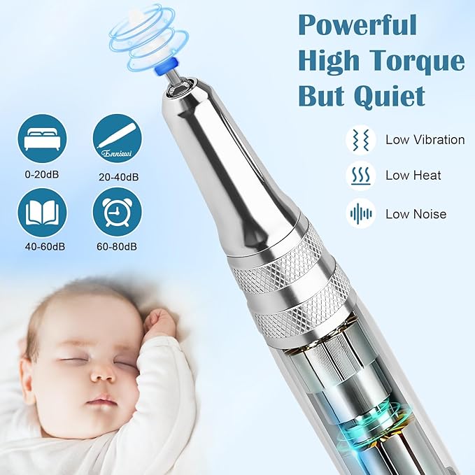 Nail Drill Professional 35000RPM, Cordless Electric Nail File Drills para Uñas, Portable Rechargeable E File 7 Bits Manicure Pedicure Kit for Acrylic Nails Gel Remover Salon Home Tools, White