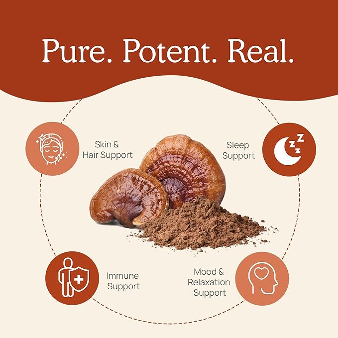 Real Mushrooms Reishi Mushroom Capsules - Handpicked Organic Mushroom Extracts - Red Reishi for Tranquil Daily Wellness with Verified Beta Glucans Vegan, Non-GMO, No Grain Fillers, 90 ct