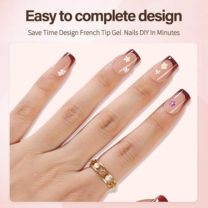 Misssix XBASICTIPS French Tip Press On Nails, 600Pcs Short Square French Gel Nail Tips 20 Colors, Soft Gel Pre-shaped No Need to File 3 in 1 Tips, Fake Nails for Nail Art DIY Extension15 Sizes