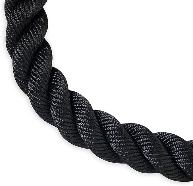 Reebok 18 ft Battle Rope, 1.5" Thick Exercise Rope for Home Gym Workout, Anti-Slip Handles for Strong Grip, Battle Ropes for Core Strength, Muscles Building & More, Workout Equipment for Men & Women