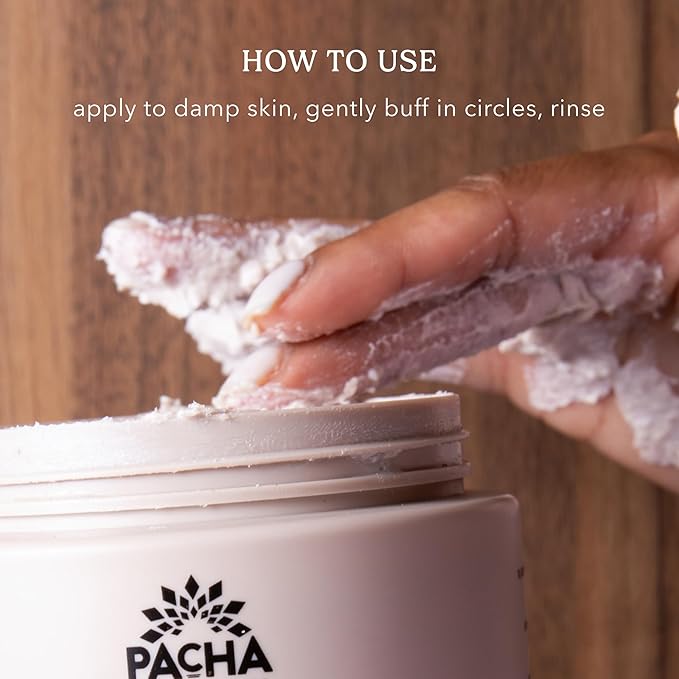 Pacha Soap Co. Whipped Cleansing Scrub, White Blossom & Fig - Premium, Handcrafted, Exfoliating Soap Scrub with Pumice for Face & Body, Soothing Essential Oils, Clean Ingredients 2-Pack (15 oz Ea)