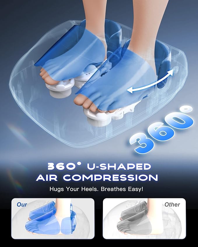 KINGJOY Foot Massager with Heat for Neuropathy, [2025 Upgraded], Deep Kneading Shiatsu Foot Massager for Plantar Fasciitis, Fits Up to Men Size 14, Gifts for Women Mom Men Dad Seniors