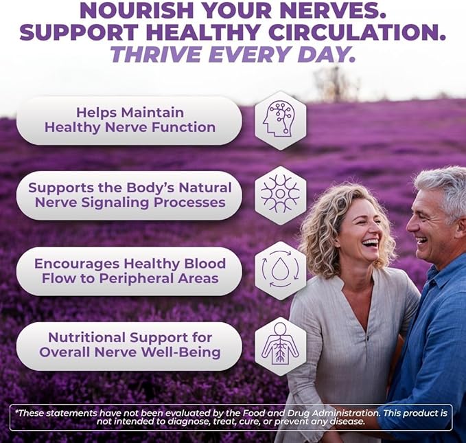 Vital Nerve Relief Supplement for Tingling & Discomfort – Alpha Lipoic Acid, Magnesium, CoQ10 – Vegan, Non-GMO, Gluten-Free, Sugar-Free, Dairy-Free – 30 Days Supply