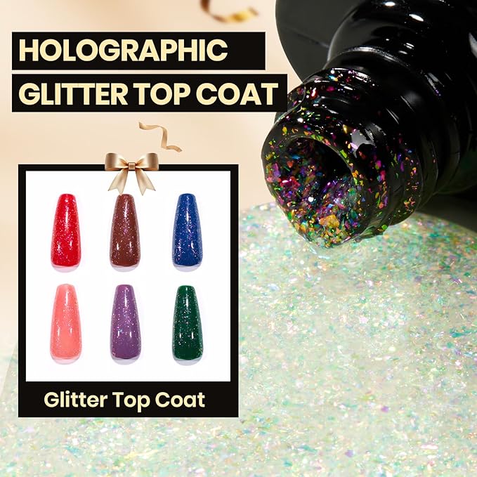 Beetles Gel Nail Polish Kit with U V Light - 68 Pcs Nails Kit 45 Colors Winter Christmas Gel Polish Set Mystic Wonderland Soak Off Red Green Nude DIY Manicure Nail Salon Gifts for Women Teens Girls