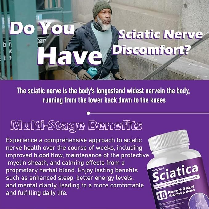for Neuropathy，Sciatica Nerve Support Supplement - Alpha Lipoic Acid for Nerve Health in Feet, Hands & Legs - 90 Capsules