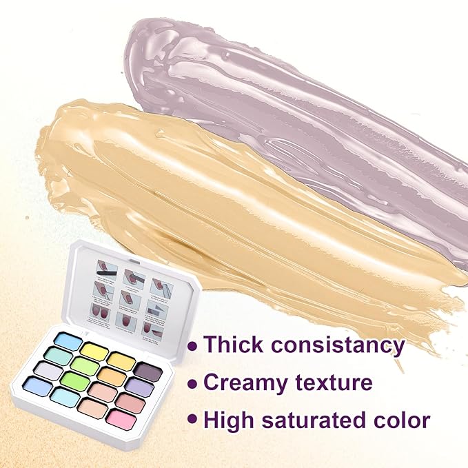 Gradient Painting Gel, 16 Colors Ombre Gel Nail Polish with 100Pcs Nail Sponges &Tweezers for Pigmented Pat Aura Nails French Manicure Soak Off UV Long-lasting Palette Cloud Fluff