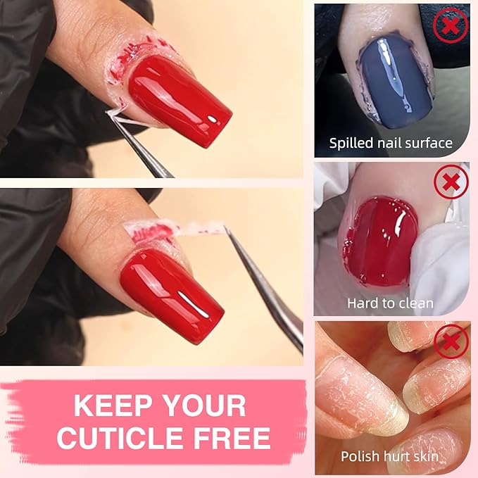 Liquid Latex for Nails 2 Pack, 15ml Fast Drying Peel Off Cuticle Guard, Nail Polish Barrier Protector for Nail Art DIY Manicure