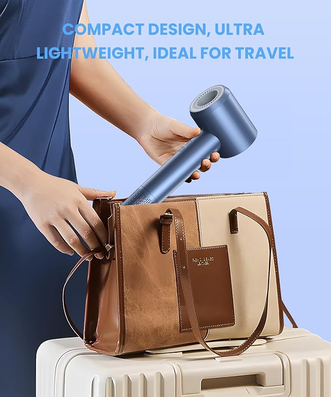 Hair Dryer, Ionic Blow Dryer, Professional High-Speed Hairdryer with 150,000 RPM Motor for Fast Drying, 5 Temps/3 Speeds Lightweight Hairdryer with Magnetic Nozzle for Home Travel Women Man