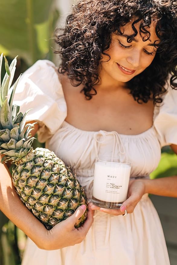 Brooklyn Candle Studio Maui Classic 2 Wick Candle - Luxury Scented Candle, Vegan Soy Wax, Hand Poured in The USA, 70 Hour Slow Burn Time - 13oz