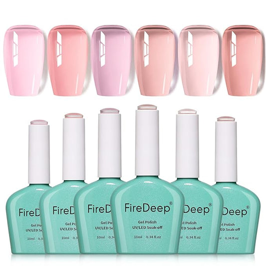 6 Colors Sheer Jelly Gel Polish Baby Blush Soft Shades Hema Free Art DIY Salon Gift