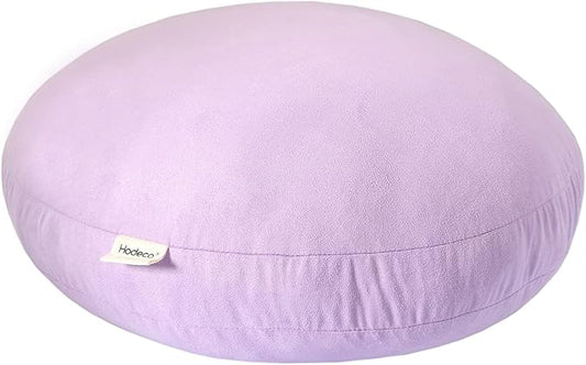 Light Purple Round Throw Pillow 16x16 Down-like Polyester Filling Super Soft Elastic Circle Floor Pillow Fluffy Pillow 40cm Decorative Cushion for Couch Bedroom, 1 Piece