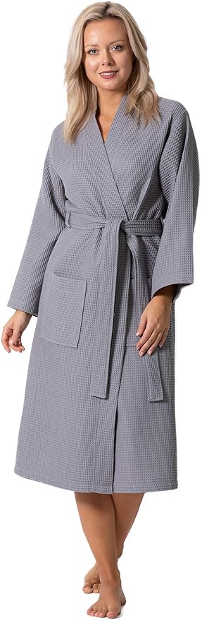 Waffle Knit Lightweight Kimono Spa & Bath Robes for Women - Quick Dry - Soft