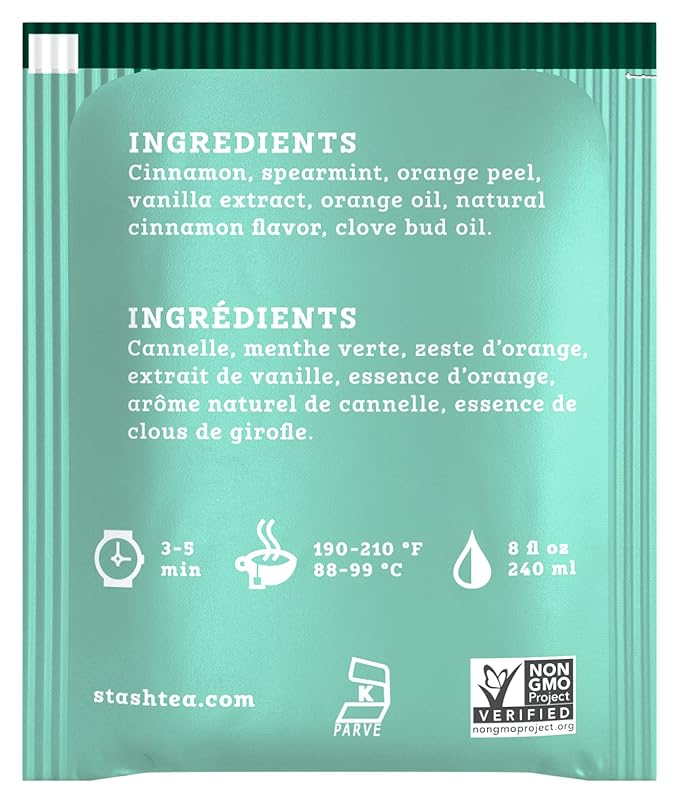 Stash Tea Christmas Eve Herbal Tea - Naturally Caffeine Free, Non-GMO Project Verified Premium Tea with No Artificial Ingredients, 100 Count (BULK PACKAGING)