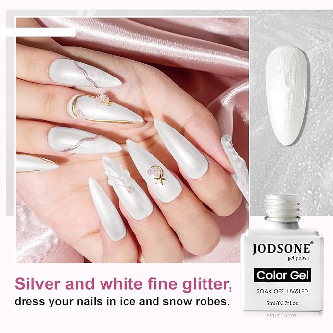 JODSONE 10 Color Gel Nail Polish Set with Base Coat and Top Coat Great DIY Salon Home Gift