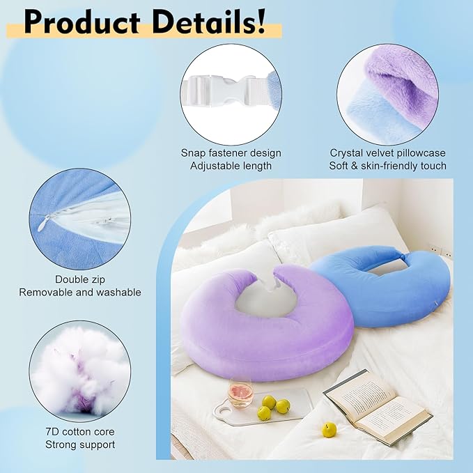 Gaming Pillow Arm Support Pillow for Bed & Sofa: Ergonomic U-Shaped Lap Pillow with Elbow Rest for Adults & Kids - Reduces Arm Pain & Fatigue During Gaming, Reading, Working & Crocheting