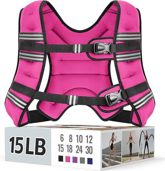 Weighted Vest for Women & Men with Reflective Stripe and Adjustable Buckle, Comfortable & Durable Rucking Vest for Walking, Running & Strength Training