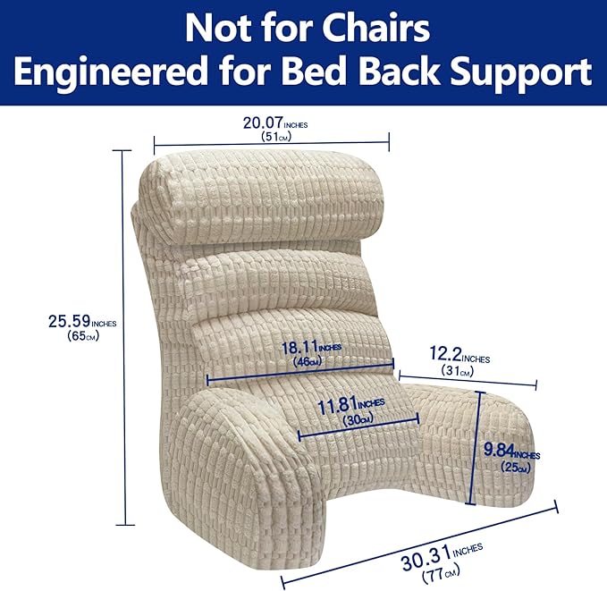 Back Pillow for Bed Sitting Up, Reading Pillow, Extra Large Arm Pillows for Adults for Back Support,Bed Pillow for Sitting up for Watching TV/Gaming/Relaxing
