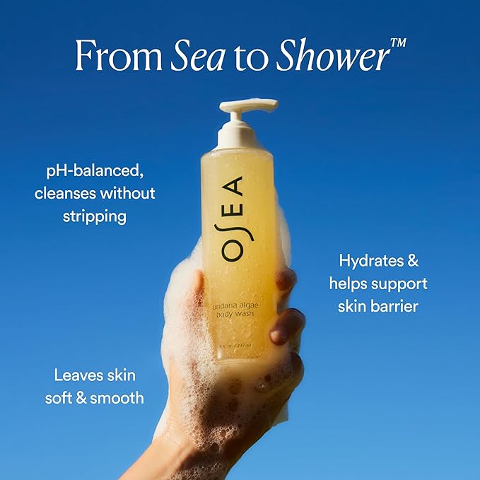 OSEA Undaria Algae™ Body Wash - pH Balanced - Hydrating & Moisturizing Citrus Scented Cleanser - Clean, Vegan, Non-Toxic Skincare - 8oz