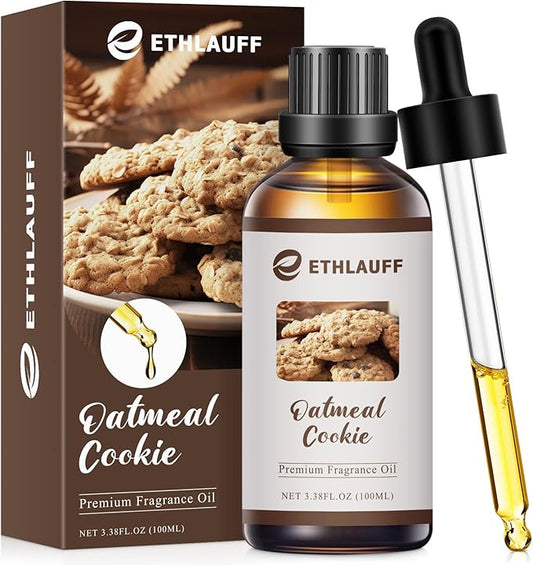 Oatmeal Cookie Fragrance Oil, 100ml Cookie Essential Oil for Halloween,Essential Oil Diffusers for Home, Scented Oils for Candle,Soap Making, Bath Bombs -3.38FL.OZ