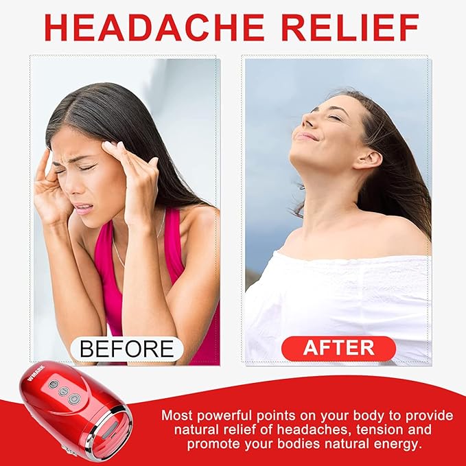 Professional Haircut Massager/Cordless Handheld Massager, Vibration Neck/Legs/Hands/face Massager, 2 Massage nodes 2600AMH (Red)