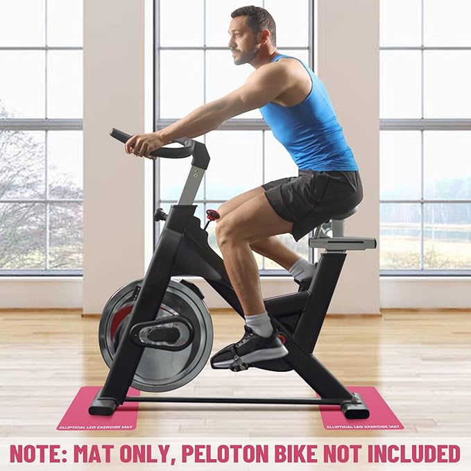 Under Desk Elliptical Mat - Non-Slip Exercise Equipment for Peloton Bike, Small Exercise Mat for Desk Workout Equipment