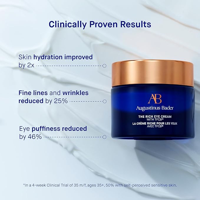 Augustinus Bader The Rich Eye Cream – Luxury Anti-Aging Eye Treatment – Intensively Hydrates, Firms & Smooths Fine Lines – Reduces Puffiness & Brightens Under-Eye – 15 ml / 0.5 fl oz