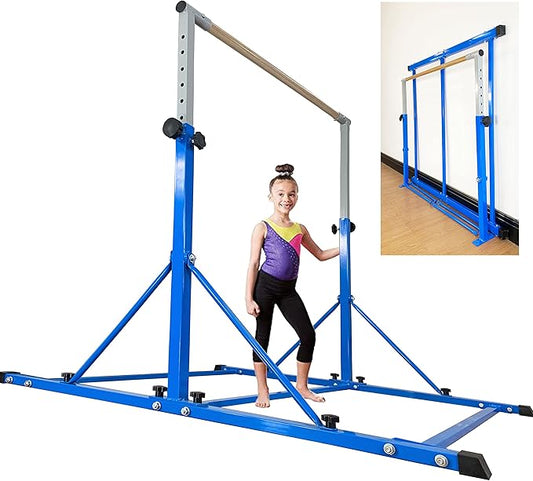 Gymnastic Bar for Kid and Teenage Ages 3-25, 5 FT / 6 FT Base Length, 5 FT / 6 FT Height, Gymnastic Kip Bar Horizontal Bar for Gymnast, Gymnastic Training Equipment for Home and Club Use