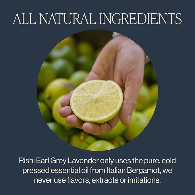 Rishi Tea Earl Grey Lavender Loose Leaf Pure Black Tea - Organic with Bergamot Oil and Lavender Flowers, Energizing & Caffeinated - 16 Ounces, 50+ Servings