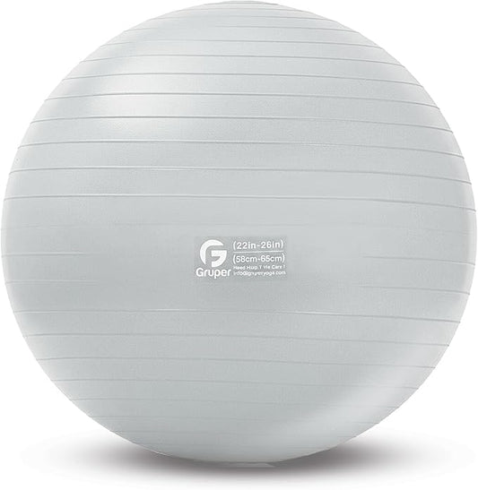 Gruper Yoga Ball and Pilates Ball,4 Sizes Exercise Ball for Fitness, Workout, Pregnancy and Physical Therapy,Quick Pump Included,Great as Yoga Ball Chair for Office or Home Gym Equipment