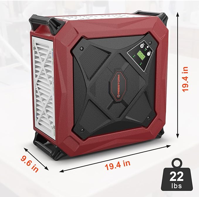 Abestorm 1080 CFM Intake Air Filtration System, 270 Degree Workshop Dust Collector with Remote Control, Ceiling Mounted for Woodworking Shops and Garage, 2-speed Adjustment, DecDust 1080