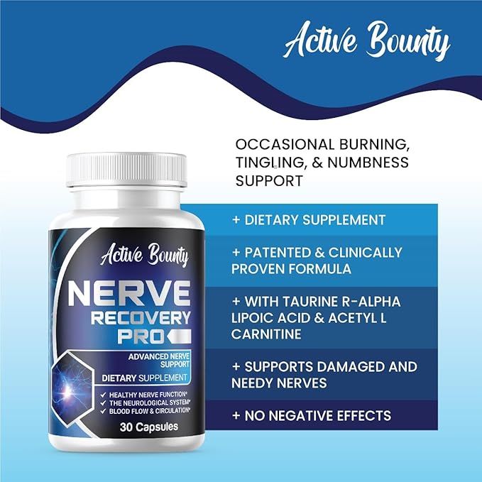 Nerve Recovery Pro – Nerve Support Supplement with Alpha Lipoic Acid, Turmeric & Acetyl-L-Carnitine – Supports Healthy Nerve Function, Circulation & Blood Flow – 30 Capsules - 1 Pack