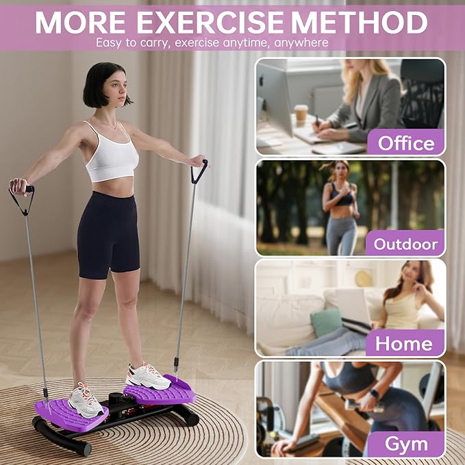 Waist Twister, Ab Twister Board 440 lbs Weight Capacity, Ab Machine for Slim Waist and Core, Workout Equipment with Smart LED Digital Display Track Time, Reps, Calories