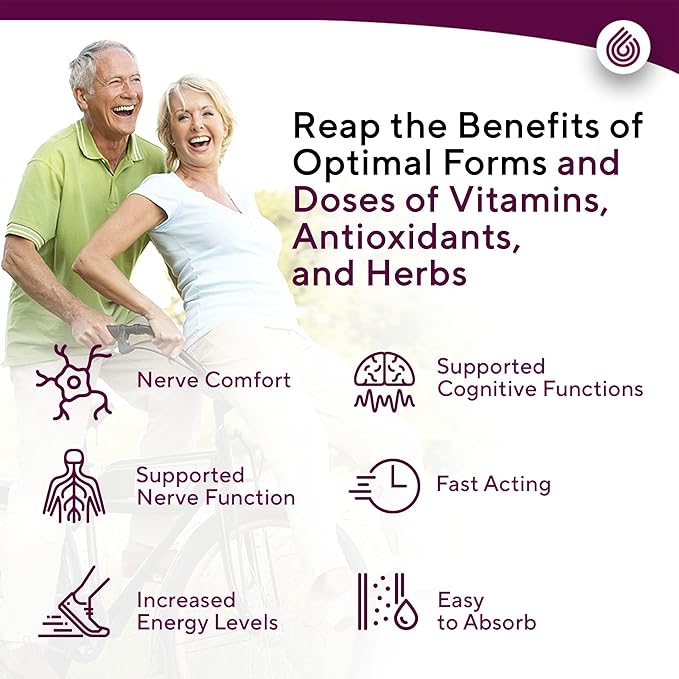 NERVE RENEW Advanced Nerve Support - 300mg Stabilized R-Alpha Lipoic Acid, Vitamin B Complex, Benfotiamine, Herbs for Fast-Acting Support