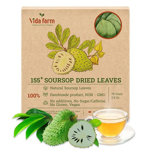 VIDA FARM Premium Dried Soursop Leaves Tea, 100% Natural Whole Guanabana Leaves, Hojas de Guanabana Para Te, Soursop Tea Leaves