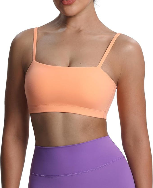 Aoxjox Women's Workout Bandeau Bras Training Fitness Running Yoga Crop Tank