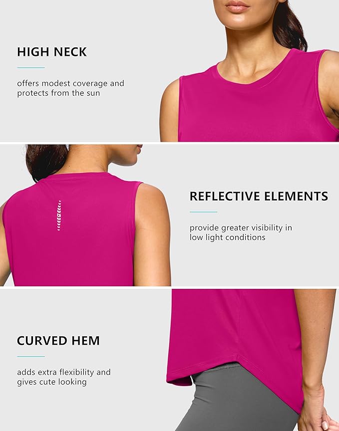 G Gradual Women's Workout Tank Tops Lightweight Sleeveless High Neck Athletic Shirts for Running Gym Tennis Pickleball