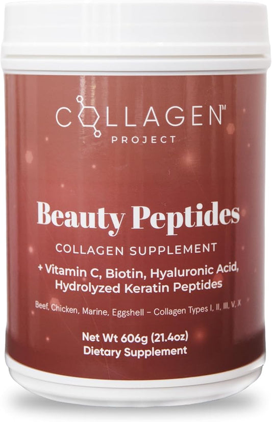 Collagen Supplement Powder | for Youthful Skin Glow | Hydrolyzed Collagen Peptides Types I,II,III,V,X | Vitamin C, Hyaluronic Acid, Biotin, & Keratin | Supports Healthy Hair & Nails | Reduce Wrinkles