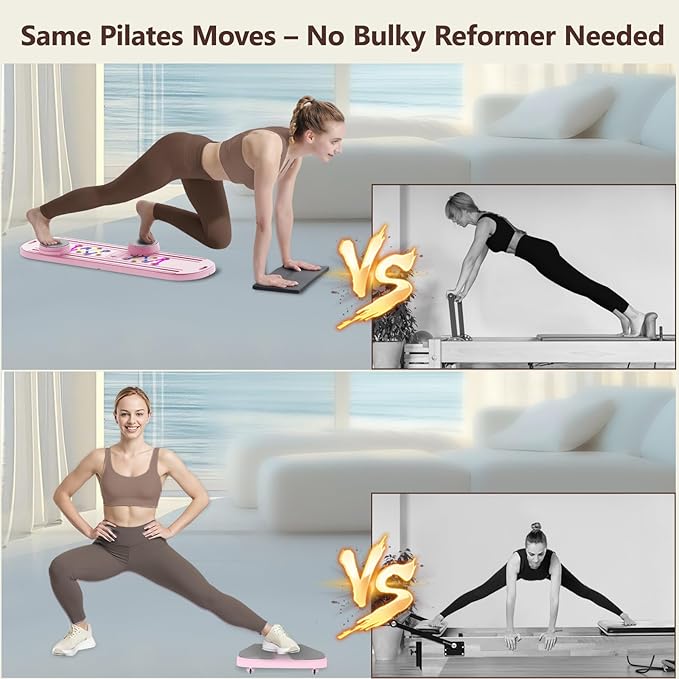 Pilates Board Pilates Reformer Set - Multifunctional Home Workout Board for Core & Abdominal Training,Portable Pilates Equipment for Women & Beginners