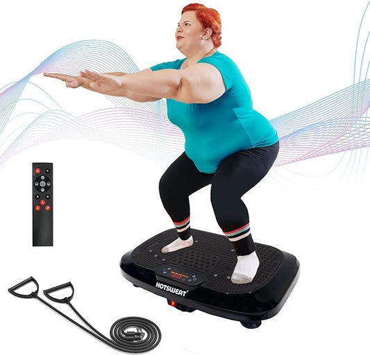 HOTSWEAT Vibration Plate Exercise Machine for Lymphatic Drainage, Power Plate Vibrating Platform, Shaker for Weight Loss, Exercise Board with 120 Levels for Home Gym