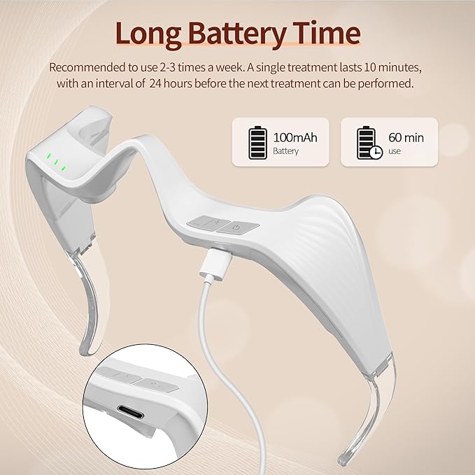 Under Eye Red Light Therapy Device, 650nm Red Light Therapy Eye Massager for Relieve Eye Bags, Eye Fatigue, Dark Circles, with Glasses Strap, Light-Weight, Hands-Free Use