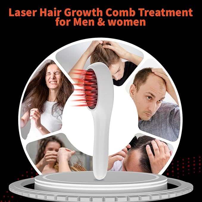 Laser Therapy Hair Growth Comb, Hand-Held Comb-Shaped Low Level Laser Therapy To Promote Hair Growth in Women and Men