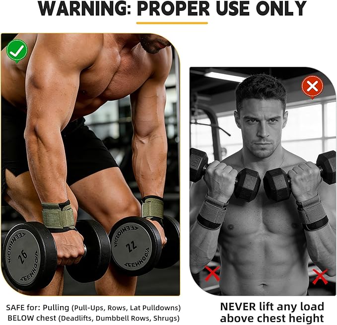 GPANDAG Weight Lifting Hooks for Men and Women(Pair), 330 LB Heavy Duty Gym Lifting Wrist Strap Hook for Deadlifts, Pull-Ups, Strength Training, 0.4inch Grip Weightlifting Hooks for Teen