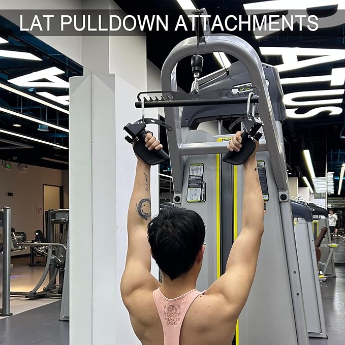 KORIKAHM Adjustable Lat Pull down Bar, Cable Machine Attachments for Gym, Home Gym Fitness T-bar Row Pulldown Attachments, Lat Pull Down Machine Wide Grip Neutral Grip Handle