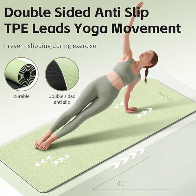 Yoga Mat 8mm Super Thick TPE Fitness Mat | SGS Certified | Non-Slip, Odorless & Tear-Resistant | Unisex with Strap | for Yoga, Pilates, Meditation & Home Workouts