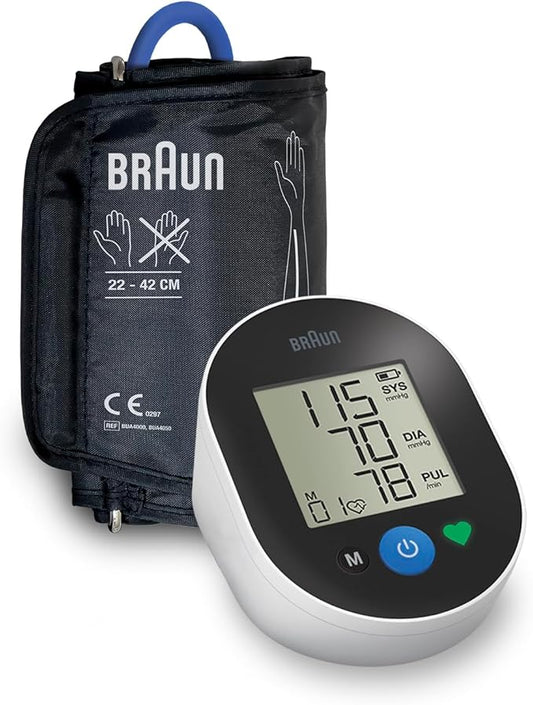Braun ExactFit™ 2 Blood Pressure Monitor for Home Use - Accurate Blood Pressure Machine, Color-Coded Results, Large Display BP Monitor, Universal Upper Arm Cuff, 30 Memory Slots, FSA and HSA Eligible