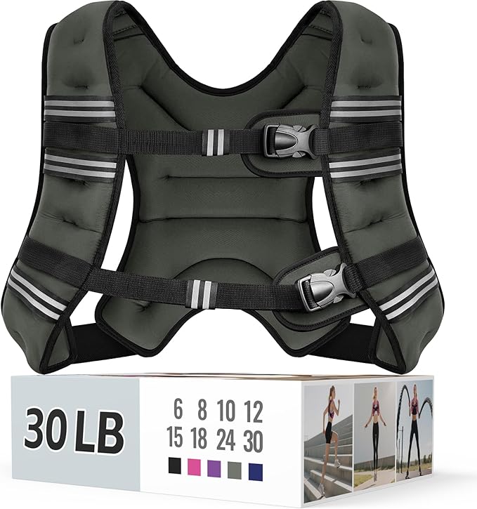 Weighted Vest for Women & Men with Reflective Stripe and Adjustable Buckle, Comfortable & Durable Rucking Vest for Walking, Running & Strength Training