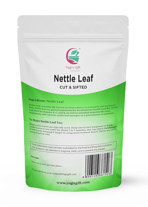 Stinging Nettle Leaves Dried 1 Lb | Cut and Sifted | Loose Nettle Herb Bulk | Non- Gmo, Ethically sourced | By Yogi's Gift®