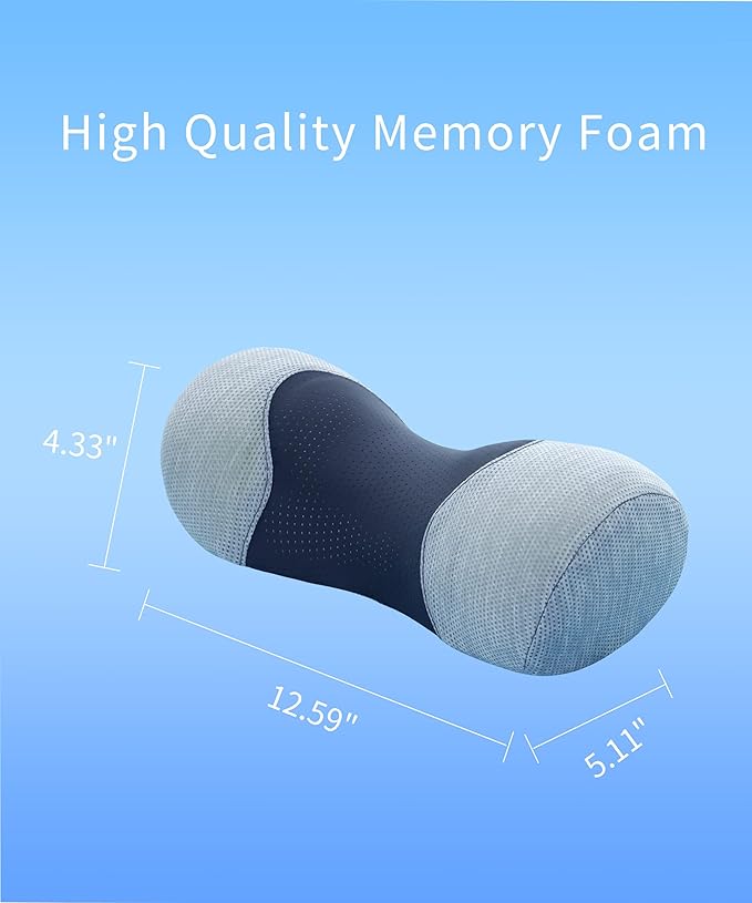 Bespilow Small Neck Roll Pillow,Say Goodbye to Neck Pain, Cervical Memory Foam Pillow for Tension Muscle Relief, Contour Support, Shoulder Pain Relaxer with Breathable Pillowcase, Odorless