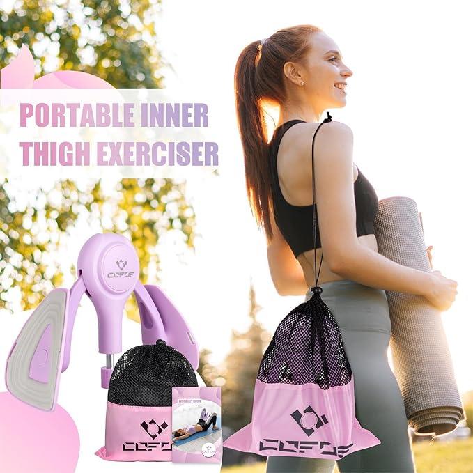 Thigh Trainer for Women, 15-70LB Adjustable Resistance Inner Thigh Exerciser for Pelvic Floor Muscle Repair, Thigh Trainer Kegel Exercise for Shaping, Yoga & Weight Loss at Home Gym