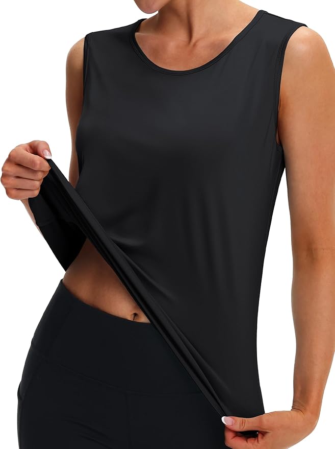 MAGCOMSEN Women's Workout Tank Top Athletic Muscle Sleeveless Crew Neck Shirt UPF 80+ Moisture Wicking Gym Running